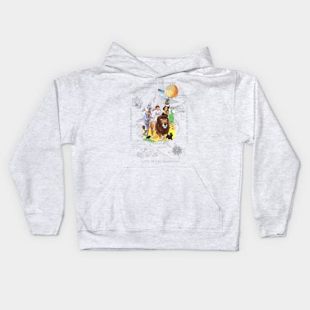 Vintage Wizard of Oz Classic Kids Hoodie by Joaddo